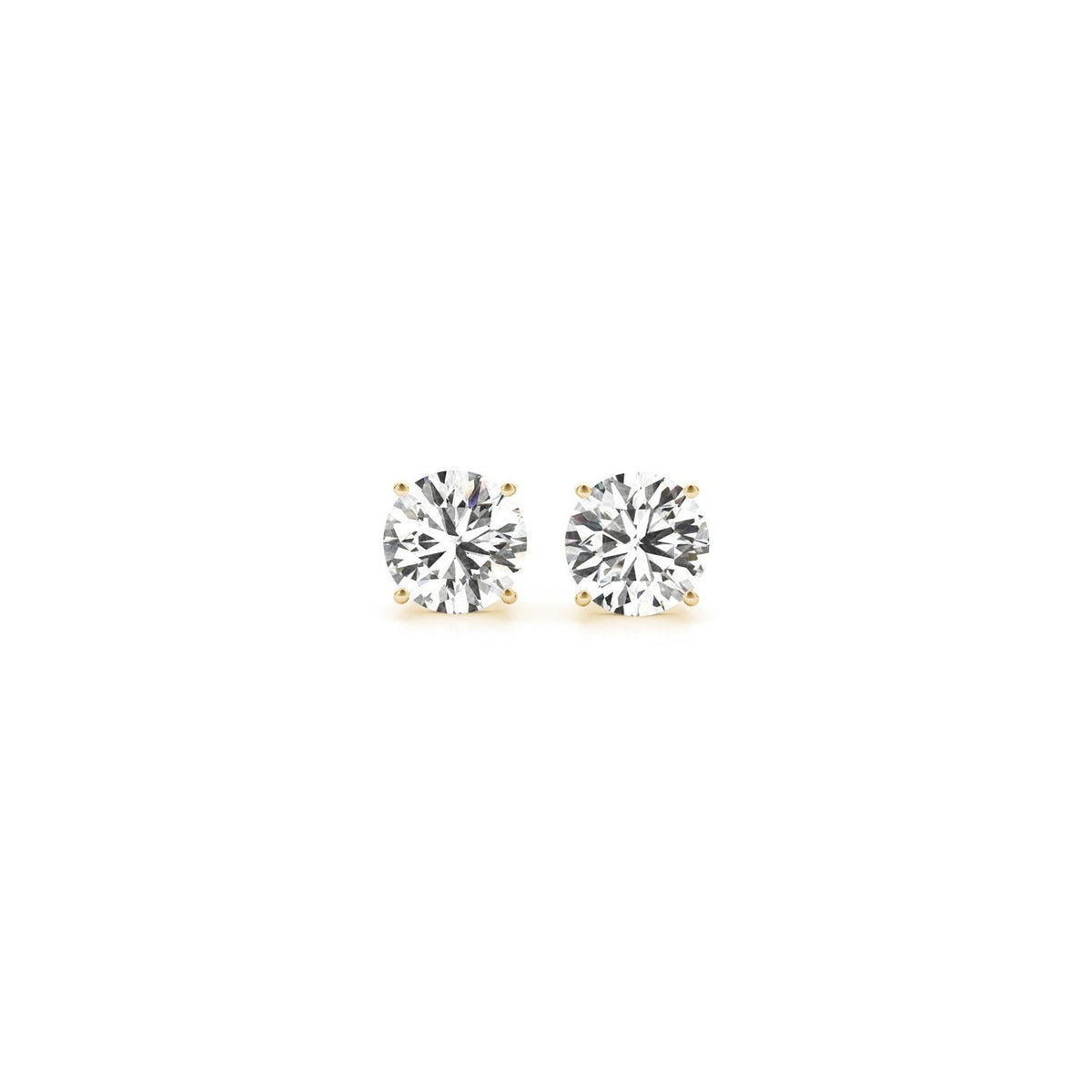 Avera Group 1 cttw lab grown round diamond stud earrings in 14k yellow gold