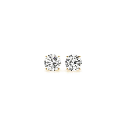 Avera Group 1 cttw lab grown round diamond stud earrings in 14k yellow gold