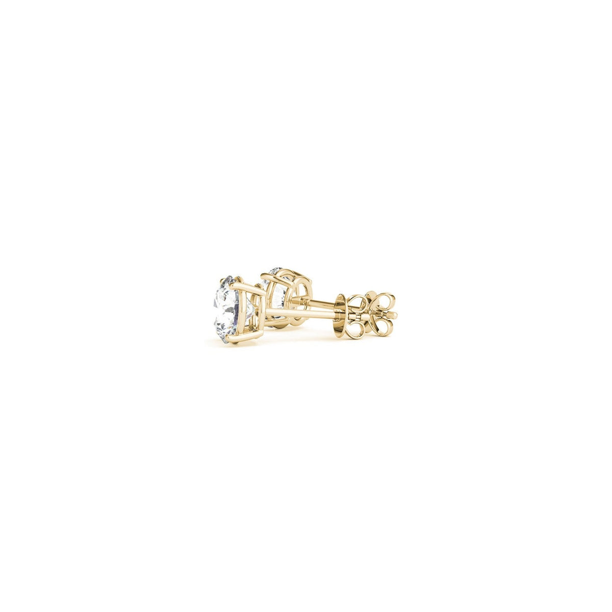 Avera Group 14k yellow gold lab grown diamond stud earrings, alternate view