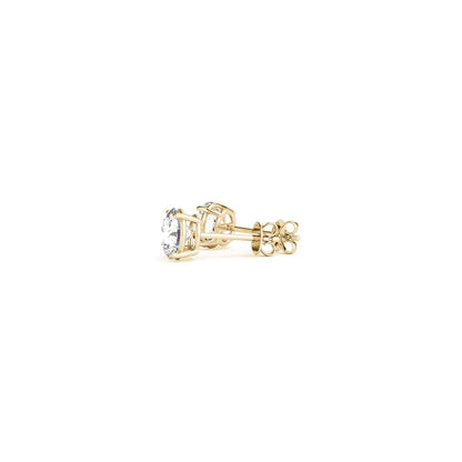 Avera Group 14k yellow gold lab grown diamond stud earrings, alternate view