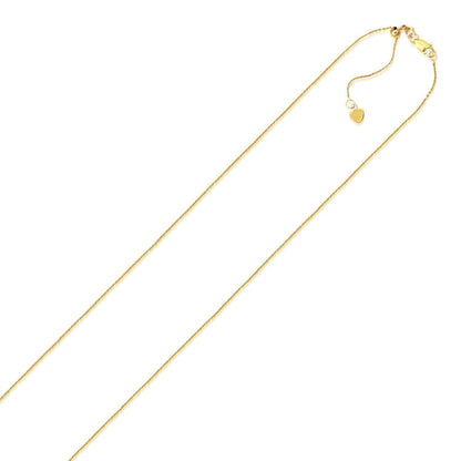 Avera Group 10K yellow gold adjustable cable chain