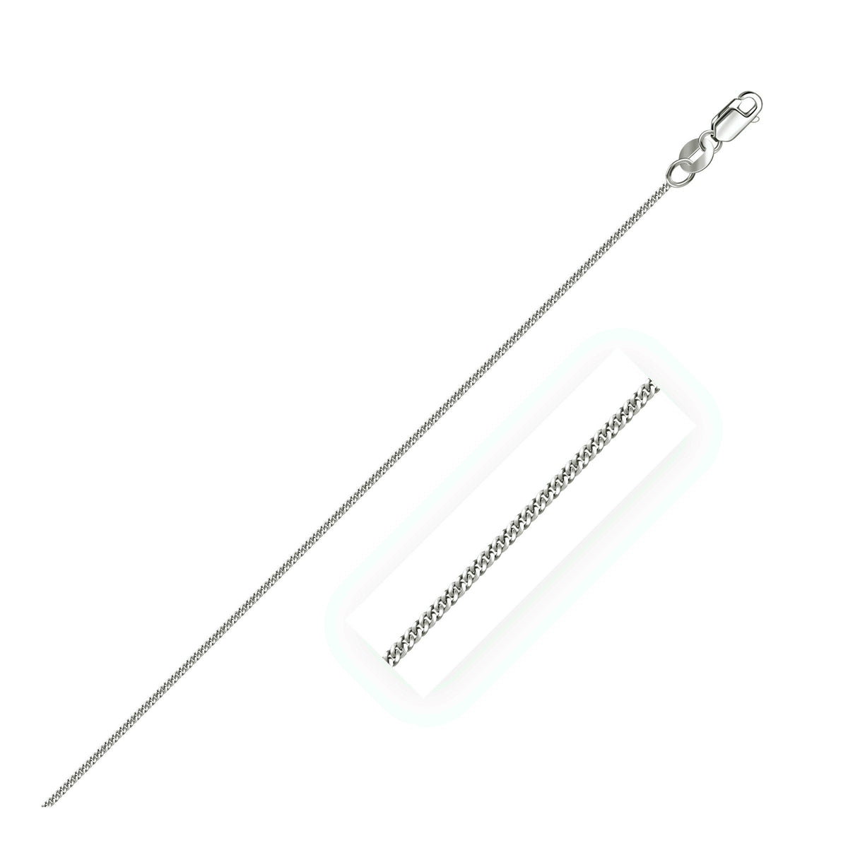 14k white gold gourmette chain, 1.0mm, Avera Group