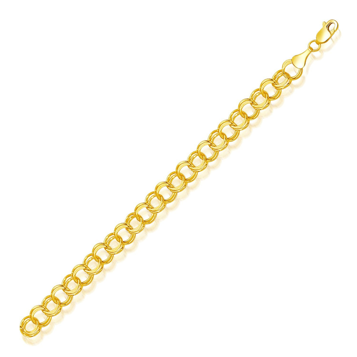 8.0mm 14k yellow gold solid double link bracelet by Avera Group