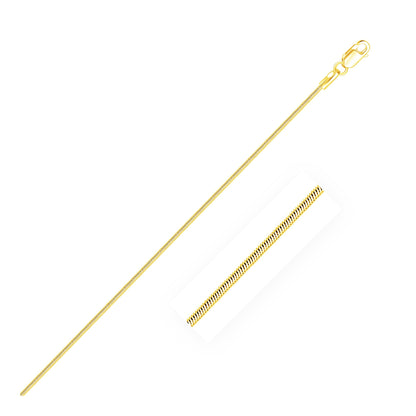 14k yellow gold octagonal shiny snake chain, 0.85mm by Avera Group