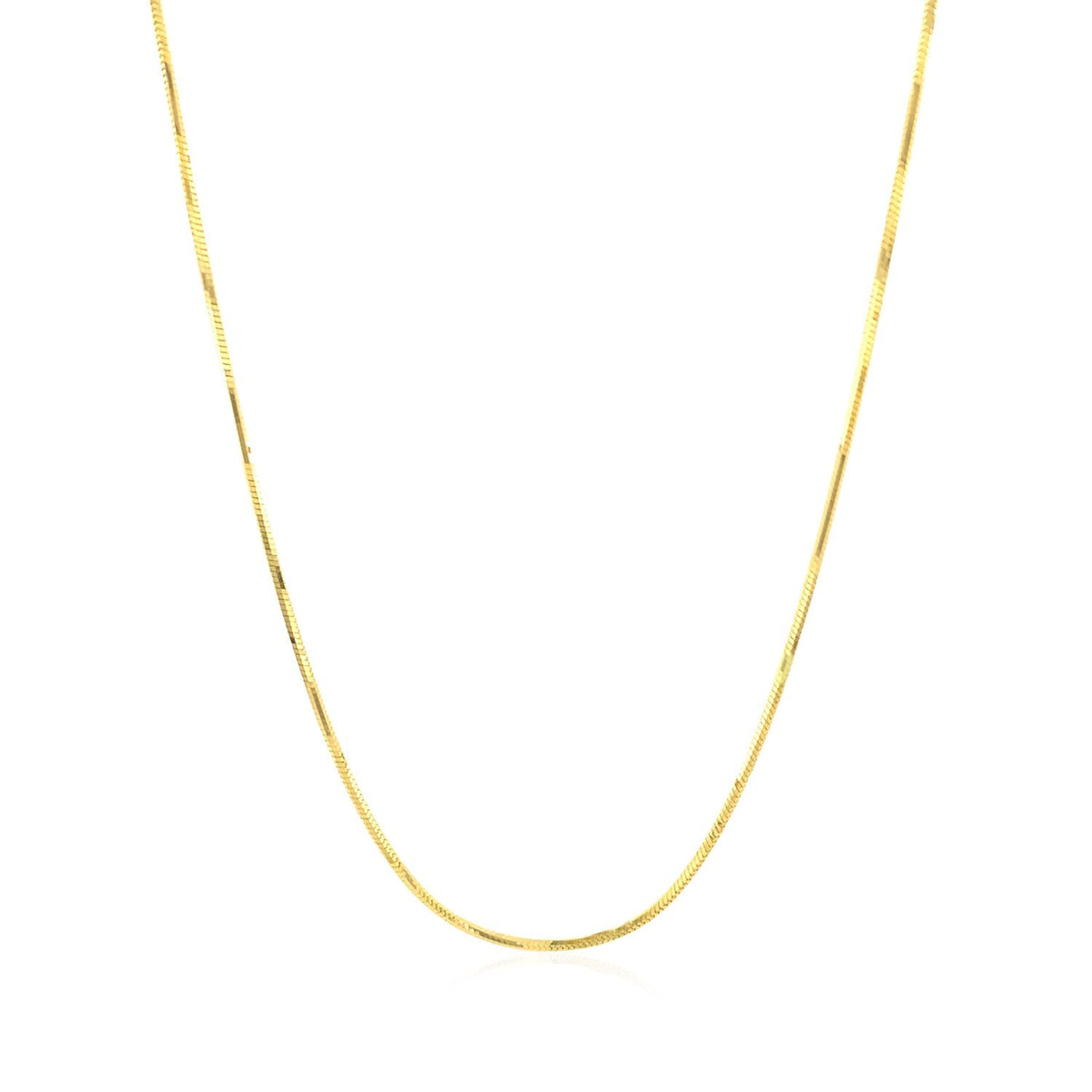 14k yellow gold octagonal shiny snake chain, 0.85mm by Avera Group, view 2