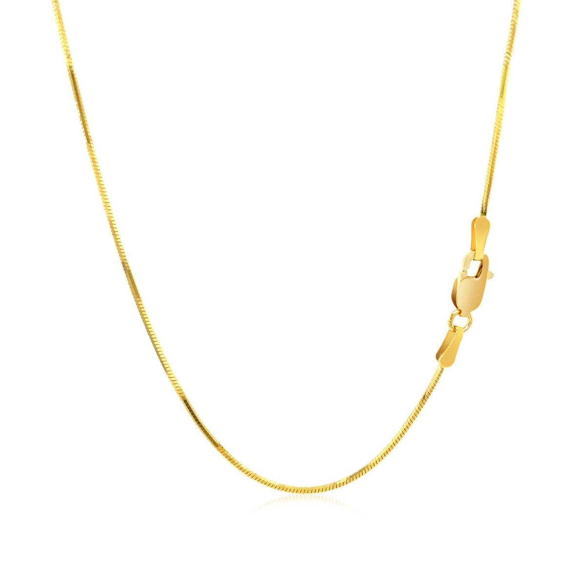 14k yellow gold octagonal shiny snake chain, 0.85mm by Avera Group, view 3