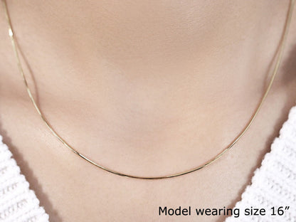 14k yellow gold octagonal shiny snake chain, 0.85mm by Avera Group, view 4