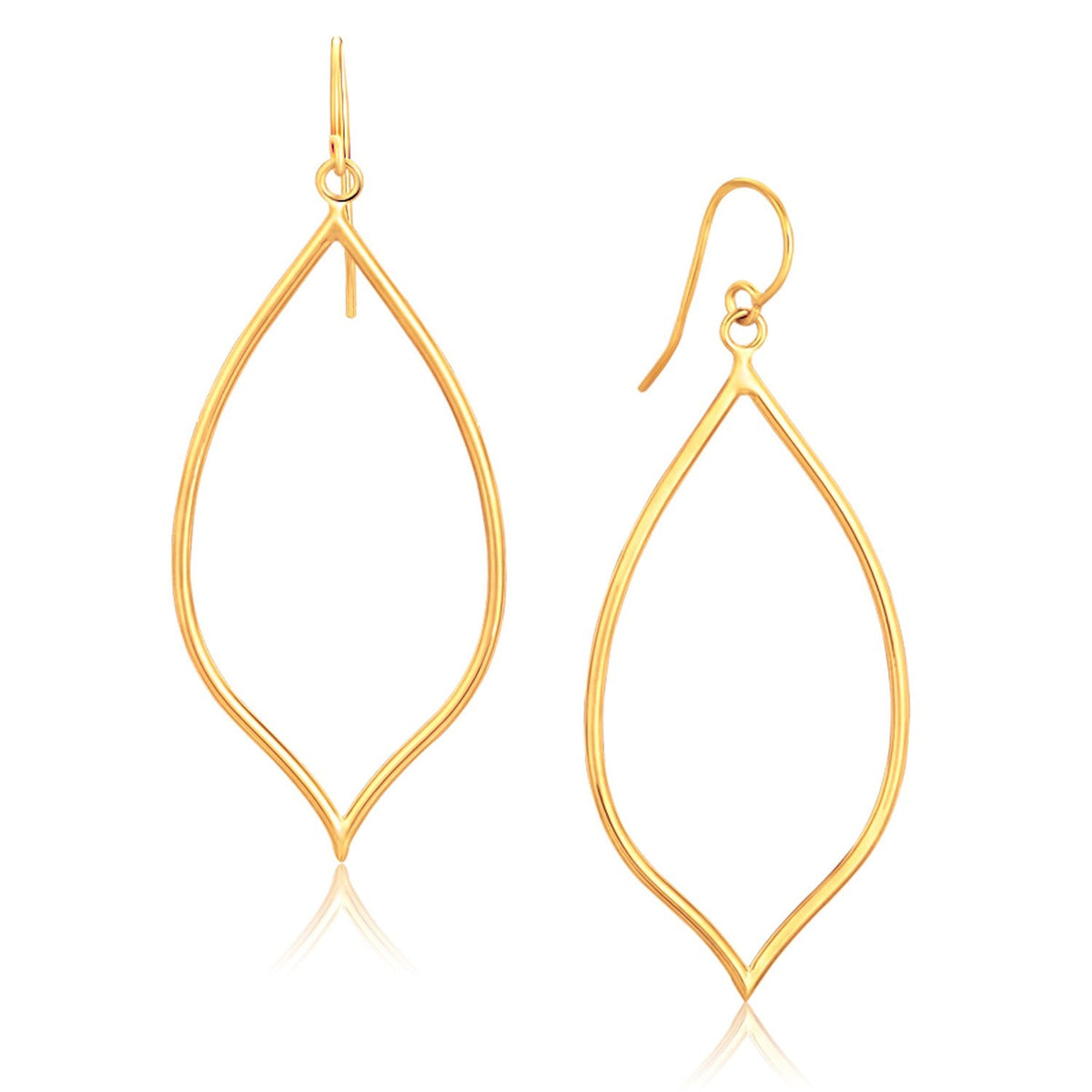 14k yellow gold marquise style polished dangle earrings by Avera Group