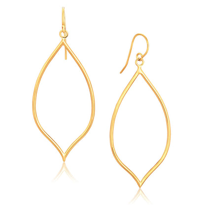 14k yellow gold marquise style polished dangle earrings by Avera Group