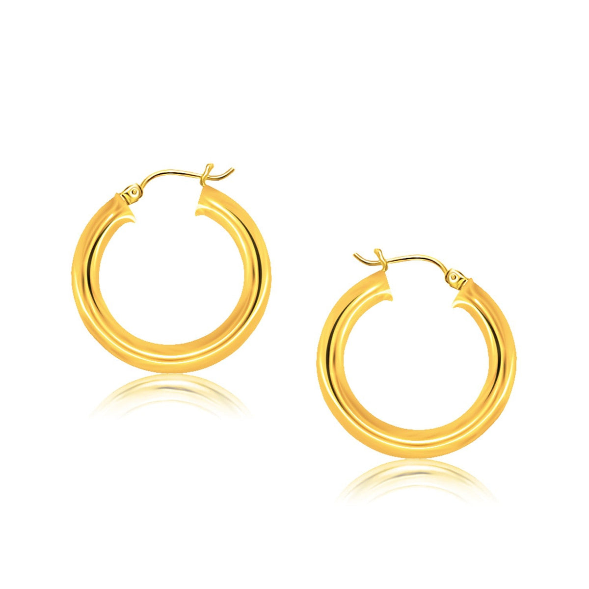 14k yellow gold 5 x 30mm polished hoop earrings by Avera Group