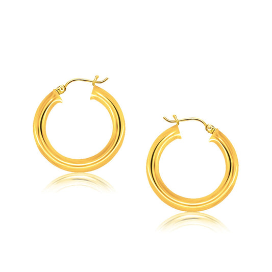 14k yellow gold 5 x 30mm polished hoop earrings by Avera Group