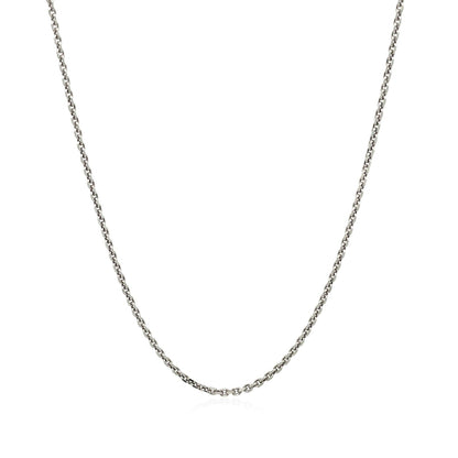 14k white gold diamond-cut cable link chain, 1.30mm, Avera Group, view 2