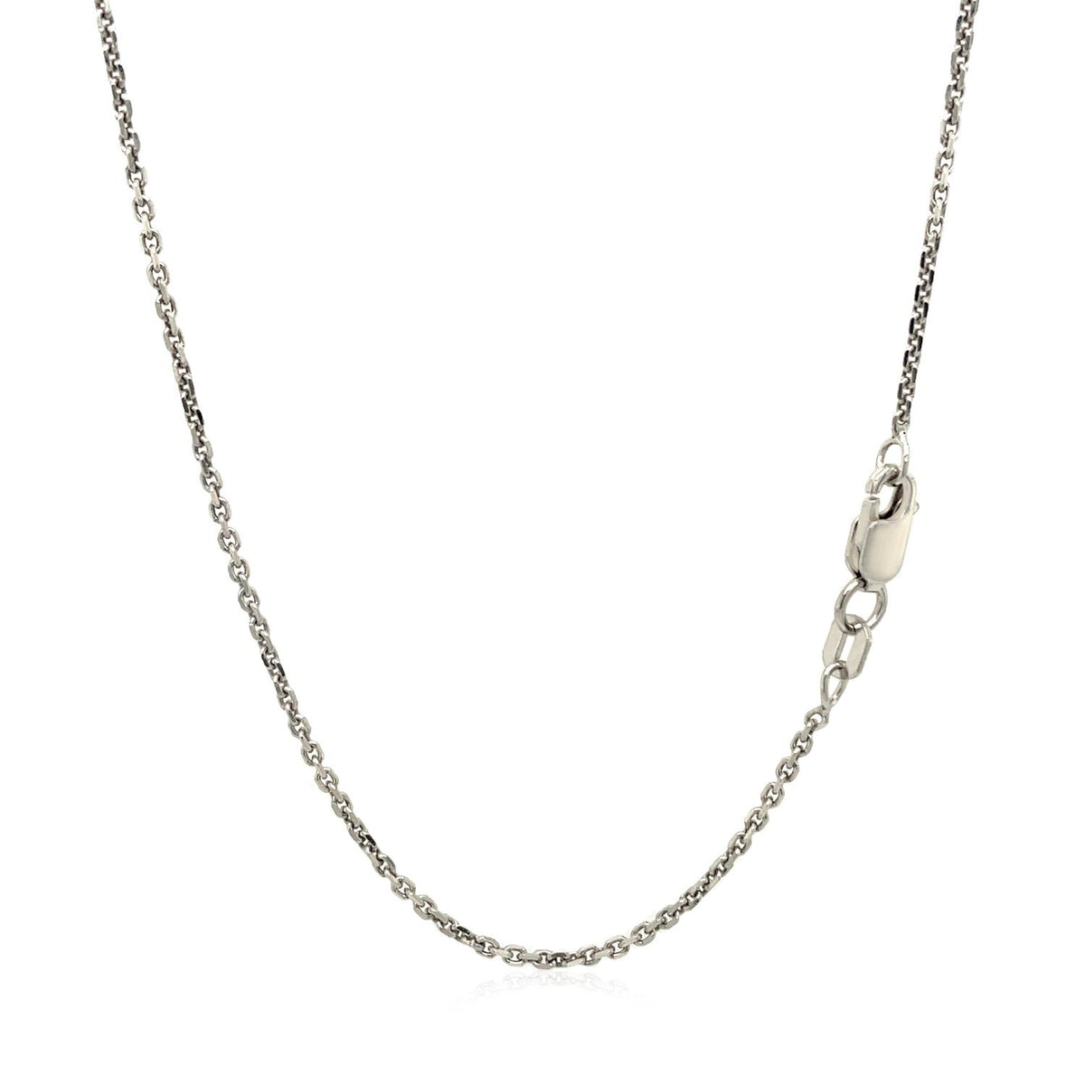 14k white gold diamond-cut cable link chain, 1.30mm, Avera Group, view 3