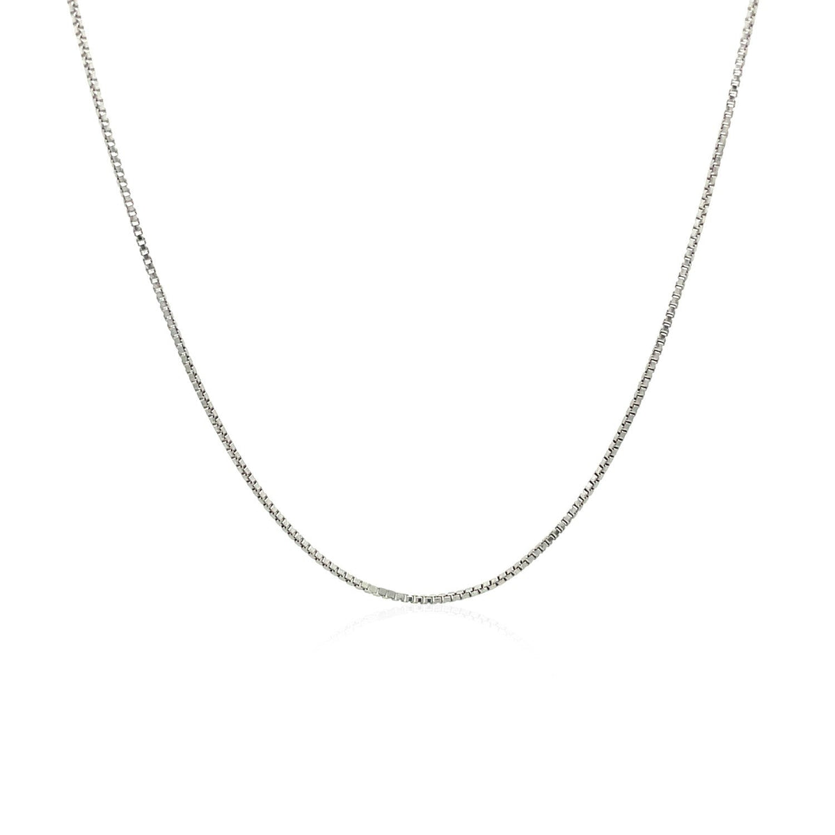 Sterling Silver Rhodium Plated Box Chain 0.7mm by Avera Group