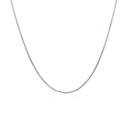 Sterling Silver Rhodium Plated Box Chain 0.7mm by Avera Group