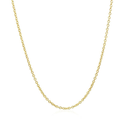 14k yellow gold forsantina lite cable link chain, 1.50mm by Avera Group, view 2