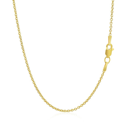 14k yellow gold forsantina lite cable link chain, 1.50mm by Avera Group, view 3