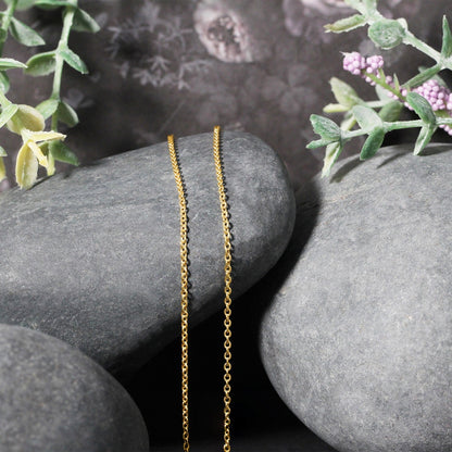14k yellow gold forsantina lite cable link chain, 1.50mm by Avera Group, view 4
