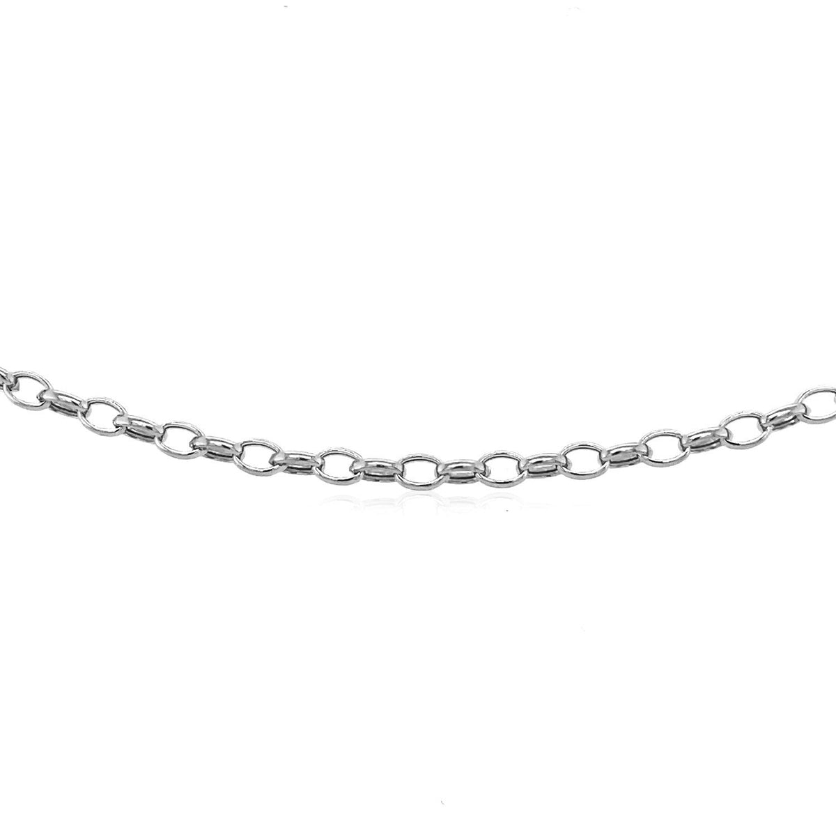 3.2mm oval rolo bracelet in 14k white gold by Avera Group, view 2