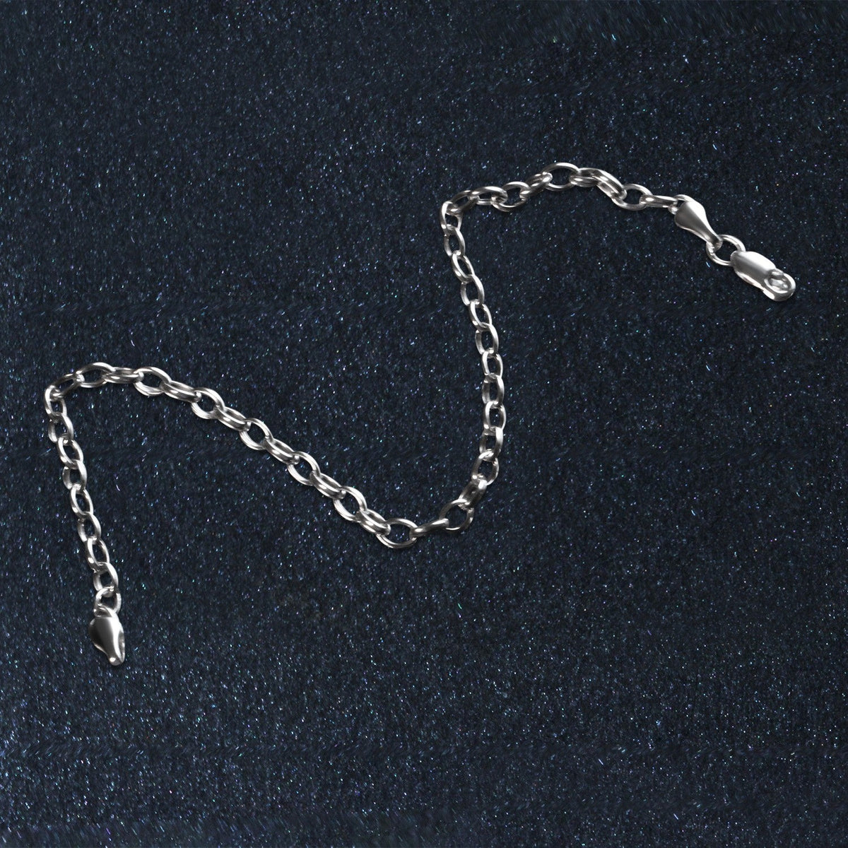 3.2mm oval rolo bracelet in 14k white gold by Avera Group, view 3