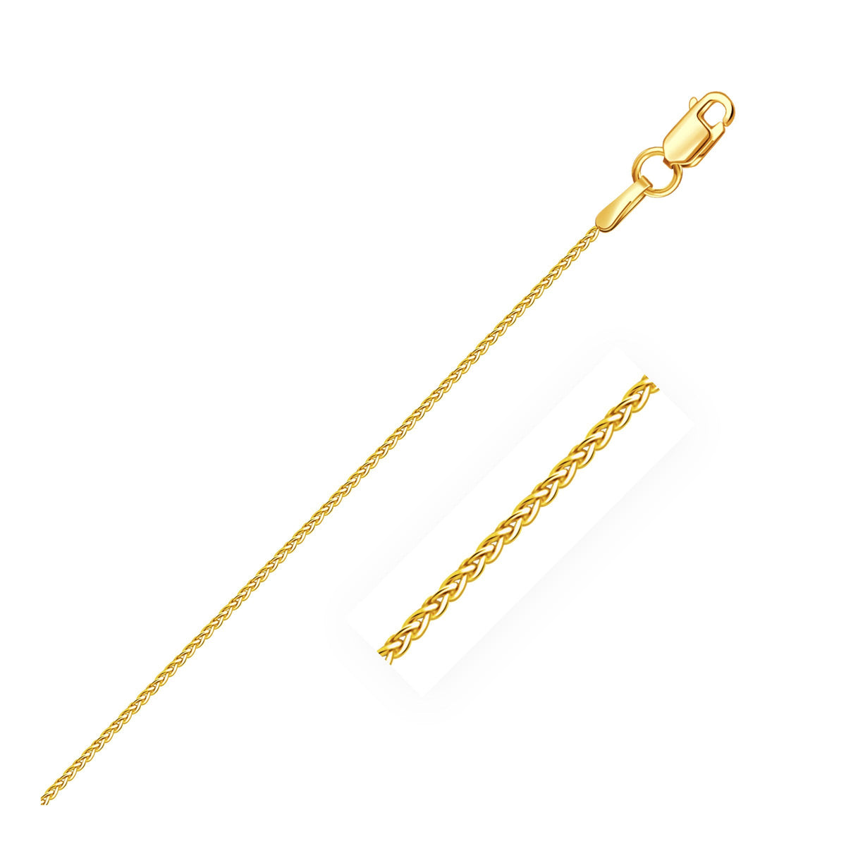 10k yellow gold wheat chain, 1mm, Avera Group