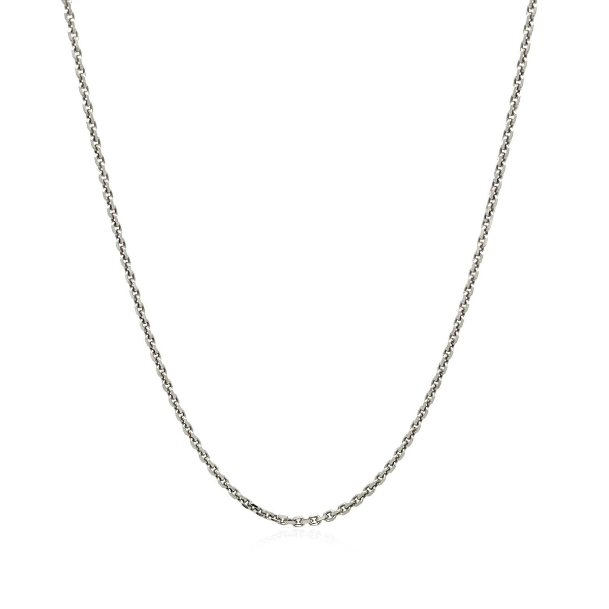 Sterling Silver Rhodium Plated Cable Chain (1.40 mm) by Avera Group