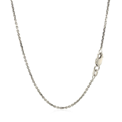 Sterling Silver Rhodium Plated Cable Chain (1.40 mm) by Avera Group