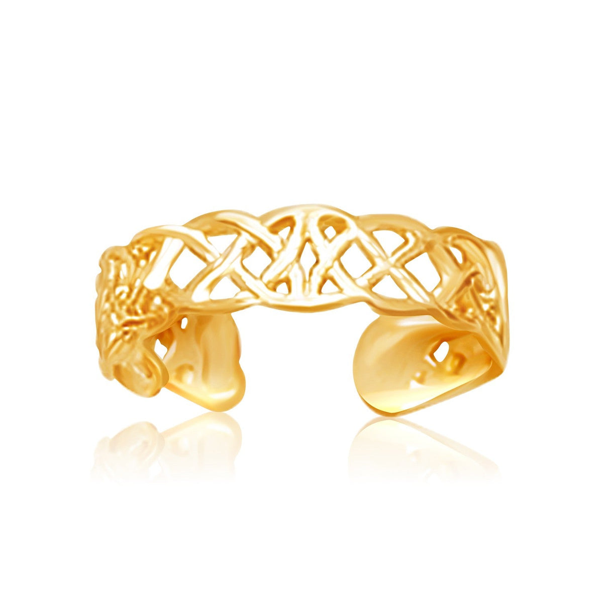 14k yellow gold Celtic knot filigree toe ring by Avera Group