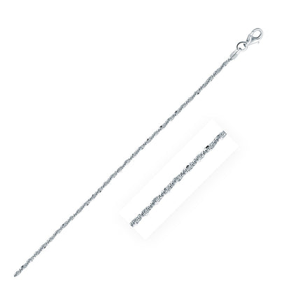 Rhodium Plated 1.7mm Sterling Silver Sparkle Style Chain by Avera Group