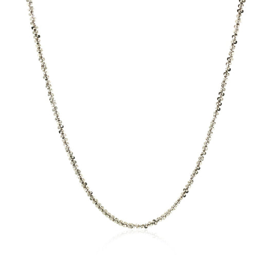 Rhodium Plated 1.7mm Sterling Silver Sparkle Style Chain by Avera Group