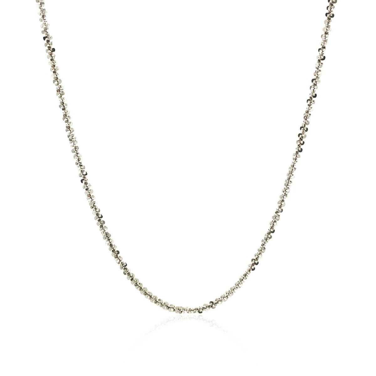 Rhodium Plated Sterling Silver Sparkle Style Chain (1.60 mm) by Avera Group