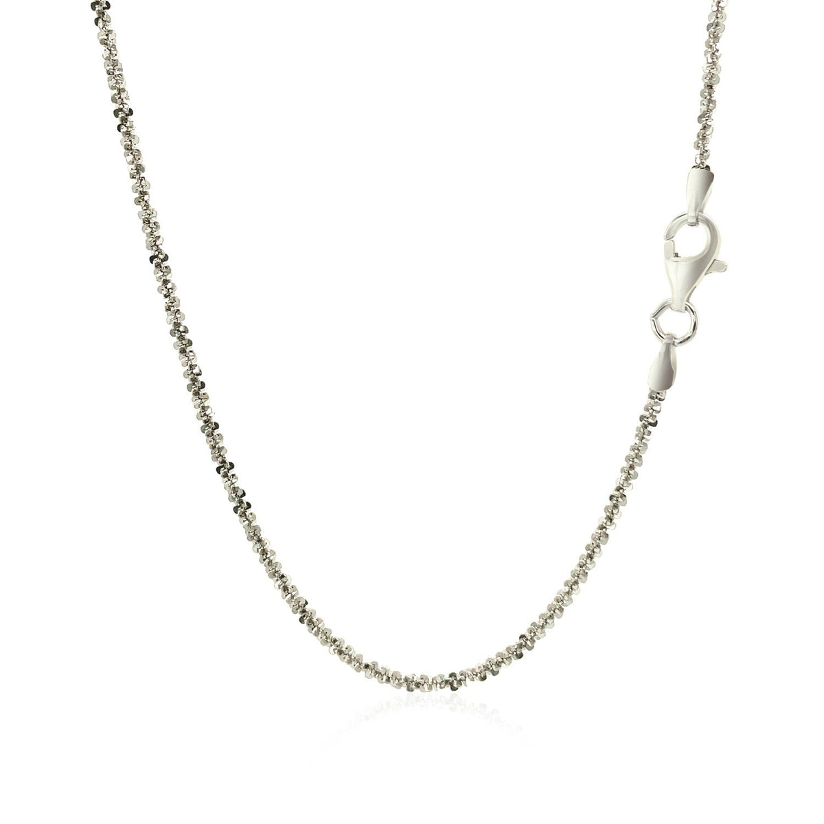 Rhodium Plated 1.7mm Sterling Silver Sparkle Style Chain by Avera Group