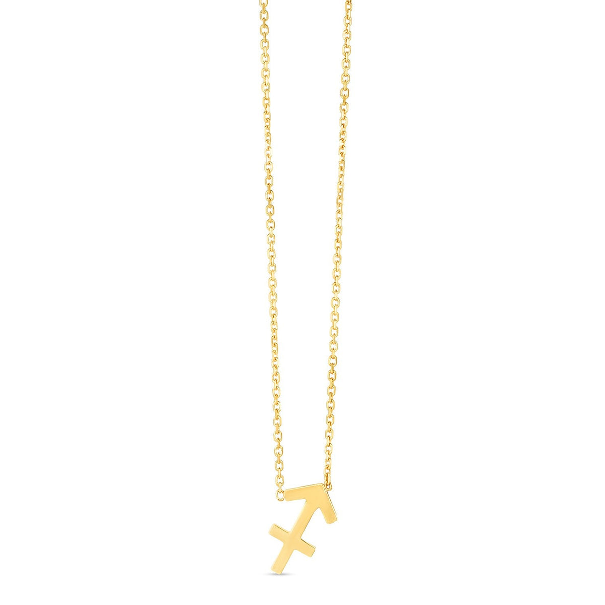 14k yellow gold Sagittarius zodiac sign necklace by Avera Group