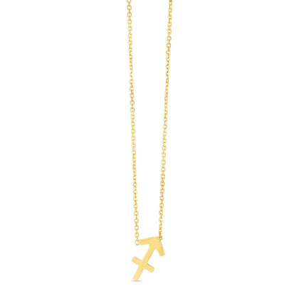 14k yellow gold Sagittarius zodiac sign necklace by Avera Group