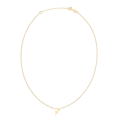 14k yellow gold Sagittarius zodiac sign necklace, Avera Group, view 2