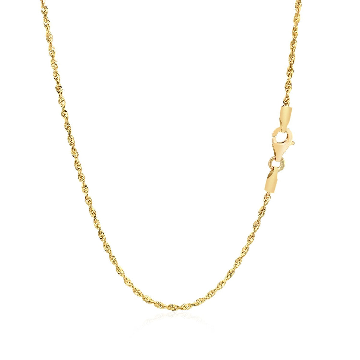 14k yellow gold solid diamond-cut rope chain, 1.60mm by Avera Group, view 3