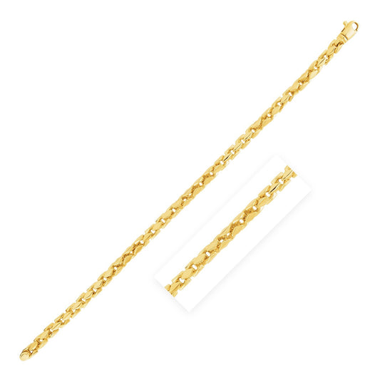 Men's 14k yellow gold fancy box link bracelet by Avera Group