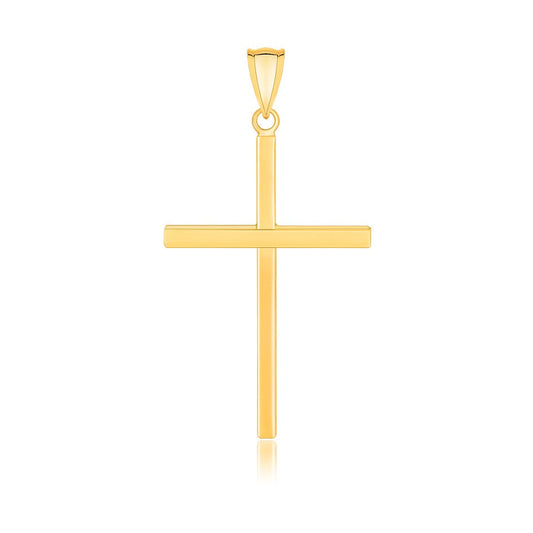 14k yellow gold 1.5 inch polished flat cross pendant by Avera Group