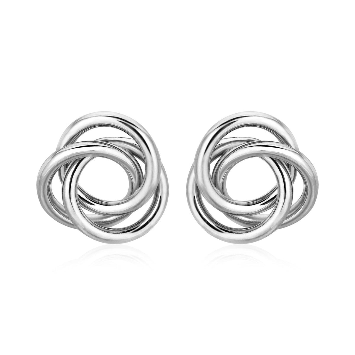 Polished Open Love Knot Earrings in Sterling Silver by Avera Group