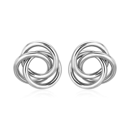 Polished Open Love Knot Earrings in Sterling Silver by Avera Group