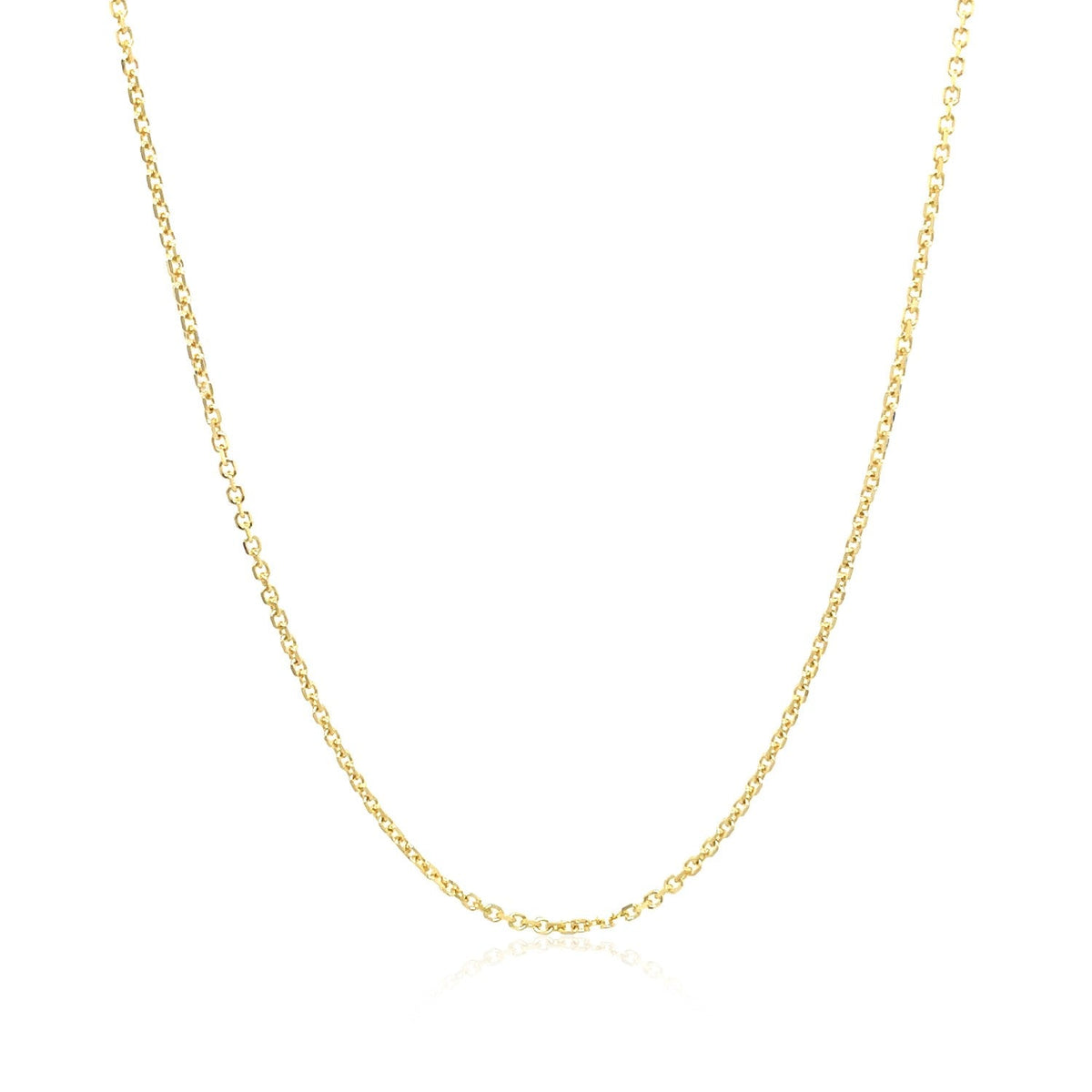 14k yellow gold diamond-cut cable link chain with lobster clasp, 1.1mm, Avera Group, view 2