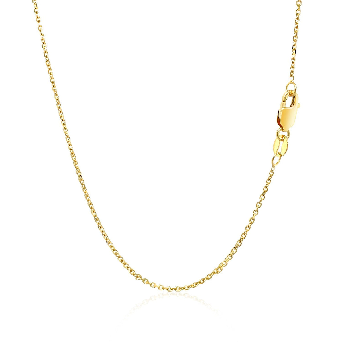 14k yellow gold diamond-cut cable link chain with lobster clasp, 1.1mm, Avera Group, view 3