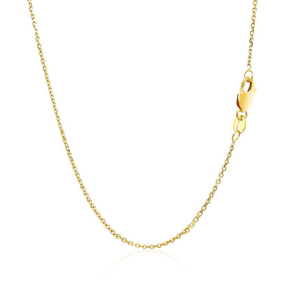 14k yellow gold diamond-cut cable link chain with lobster clasp, 1.1mm, Avera Group, view 3