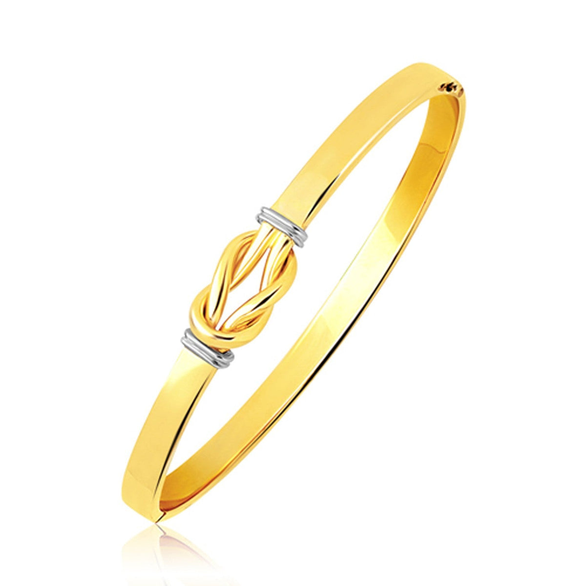 Intertwined Knot Slip On Bangle in 14k Two-Tone Gold (5.0mm) by Avera Group