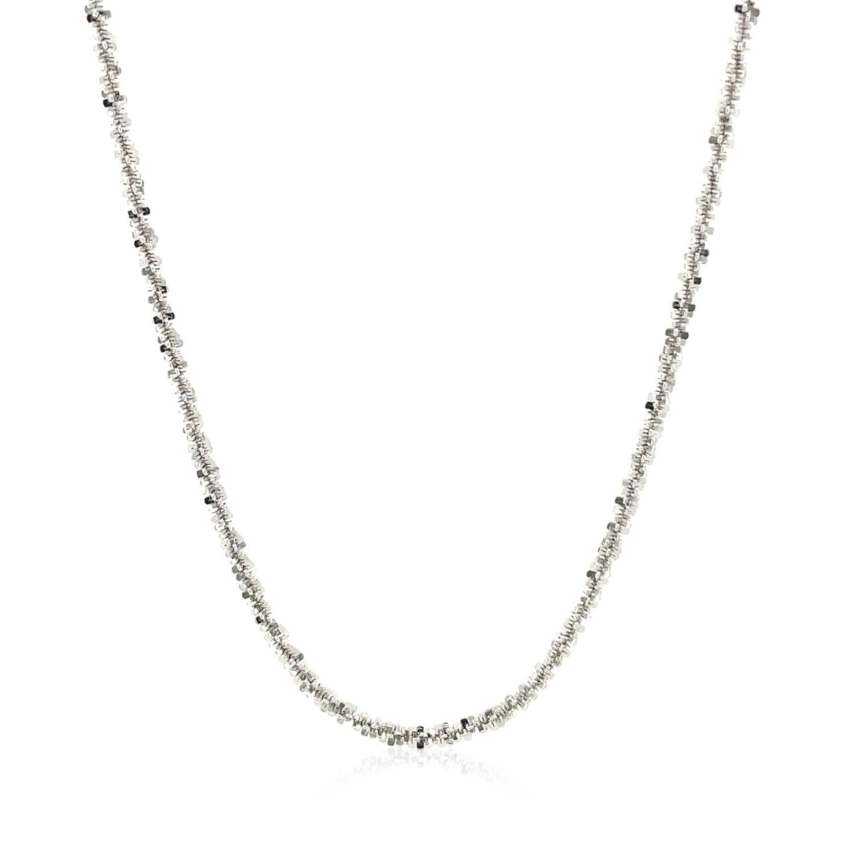 Rhodium Plated 2.2mm Sterling Silver Sparkle Style Chain (2.20 mm) by Avera Group