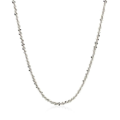 Rhodium Plated 2.2mm Sterling Silver Sparkle Style Chain (2.20 mm) by Avera Group