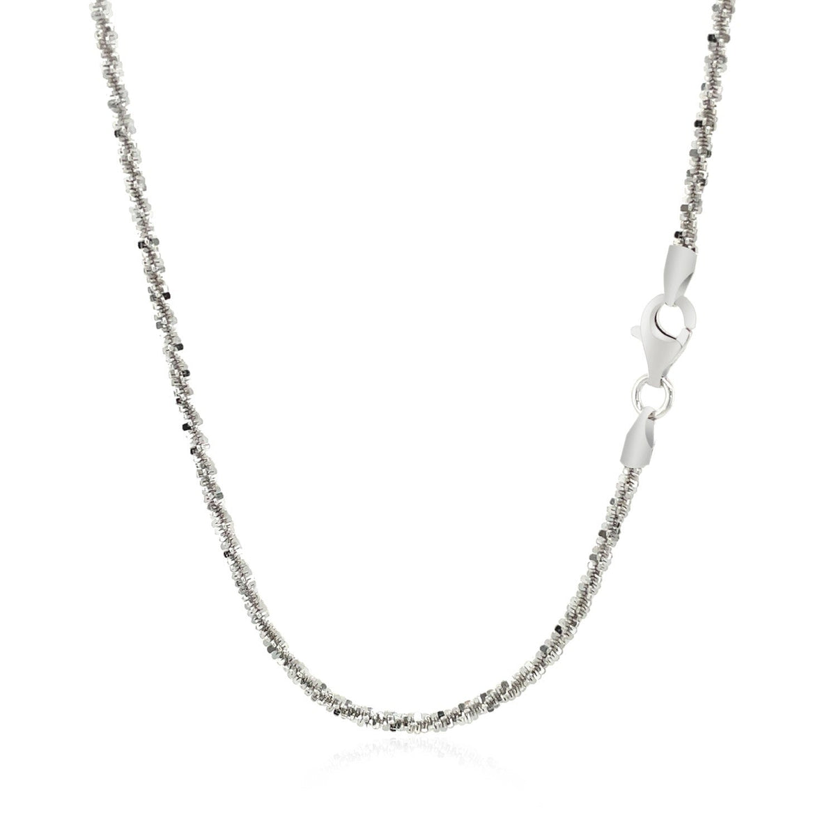 Rhodium Plated 2.2mm Sterling Silver Sparkle Style Chain (2.20 mm) by Avera Group