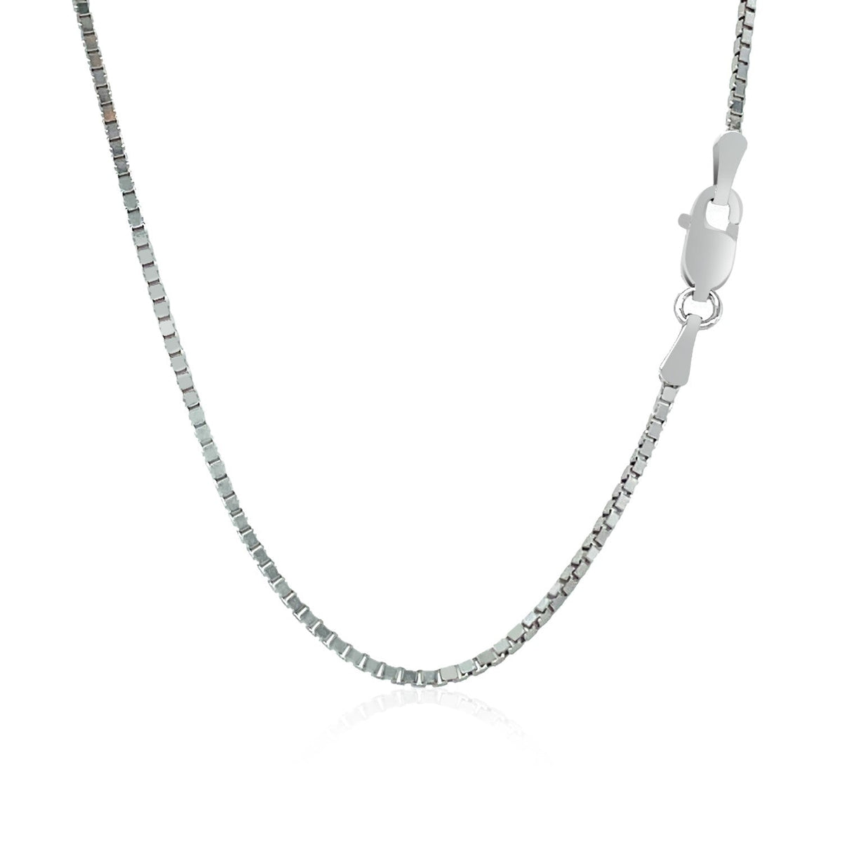 14k white gold classic box chain, 1.10mm, Avera Group, view 3