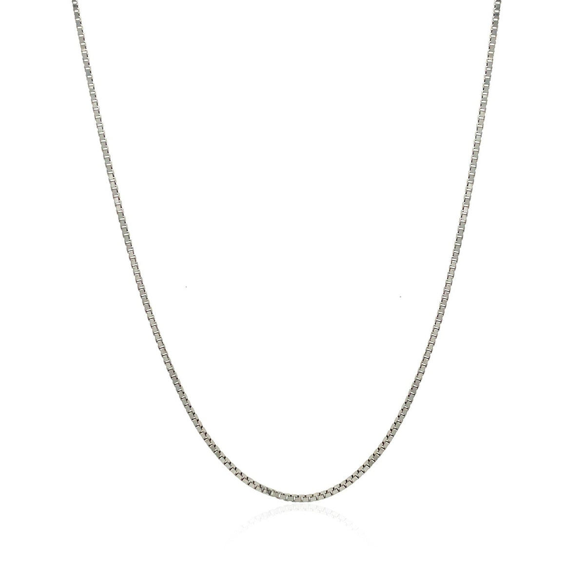 14k white gold classic box chain, 0.85mm, Avera Group, view 2