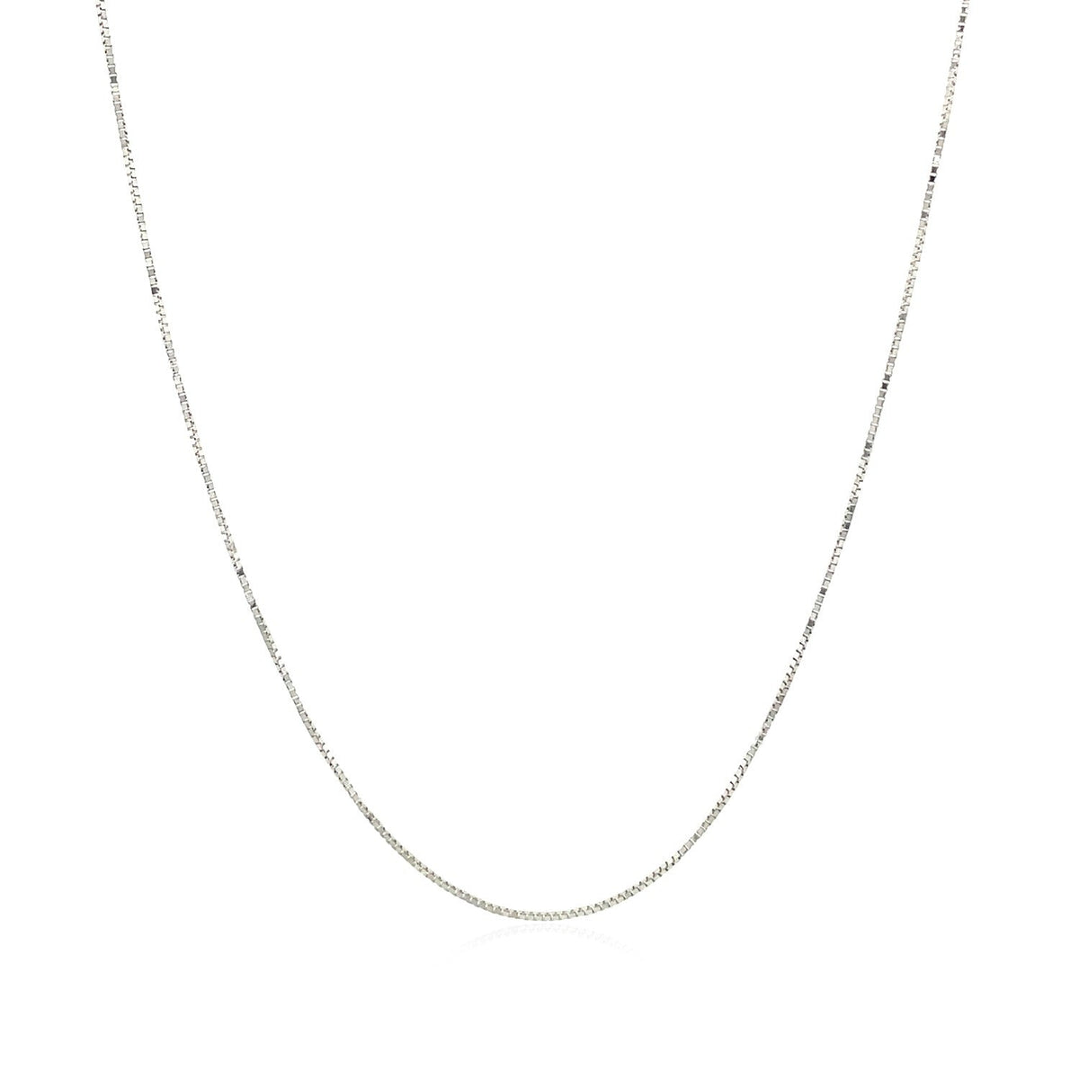 Avera Group 0.45mm 10K white gold classic box chain, view 2